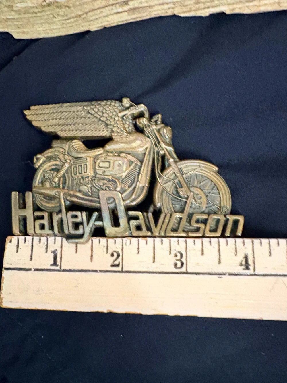 Vintage 80’s Harley-Davidson Metallic Gold Motorcycle Wall Belt Buckle